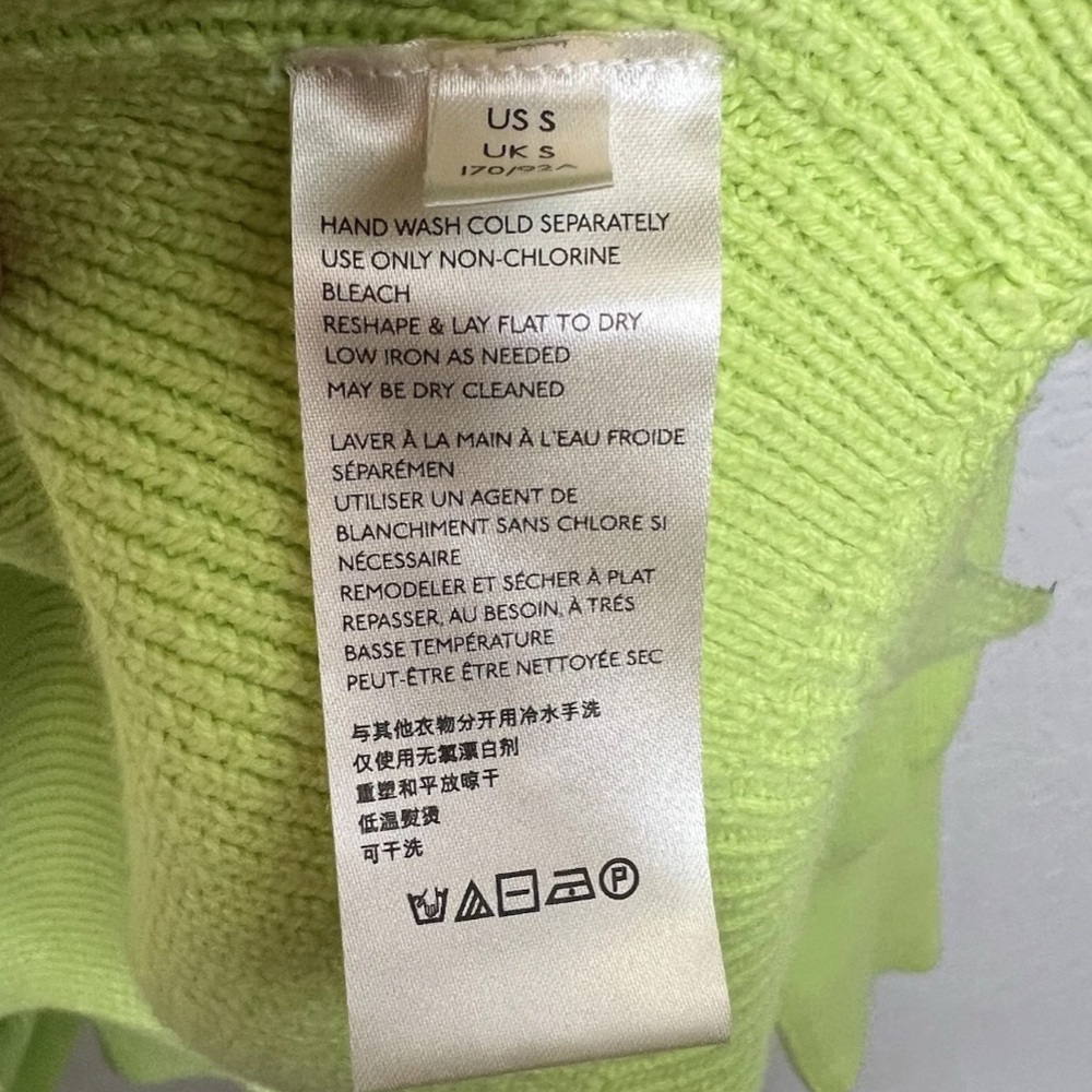 Free People Easy Street Ribbed Knit Tunic Sweater Size Small Citron Green - Picture 8 of 9